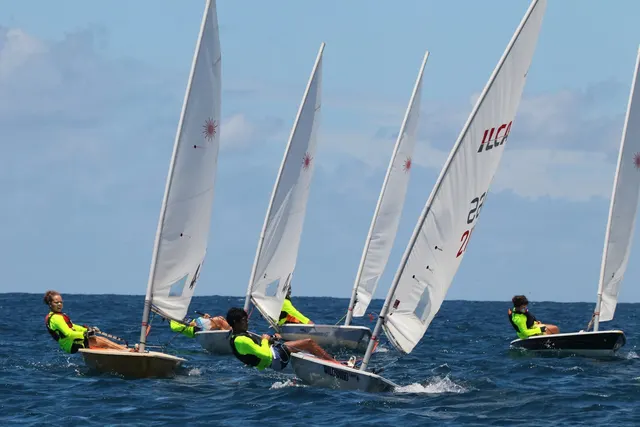 Youth sailors racing at the Bequia Easter Regatta